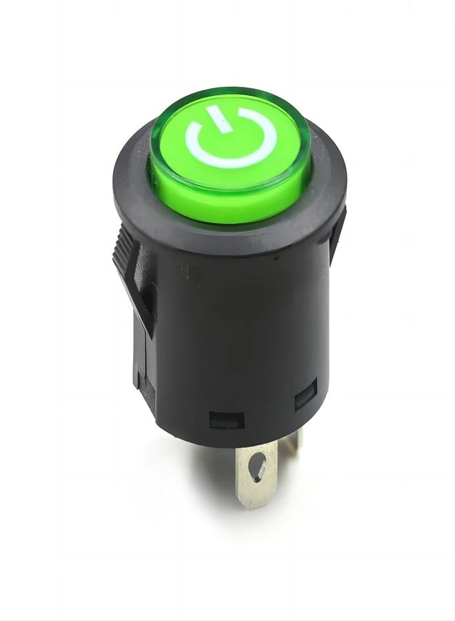 CentIoT - Illuminated LED SPST ON/OFF Circular Push Button self-locking Switch - 22MM 3Pin latching (Green) - Image 2